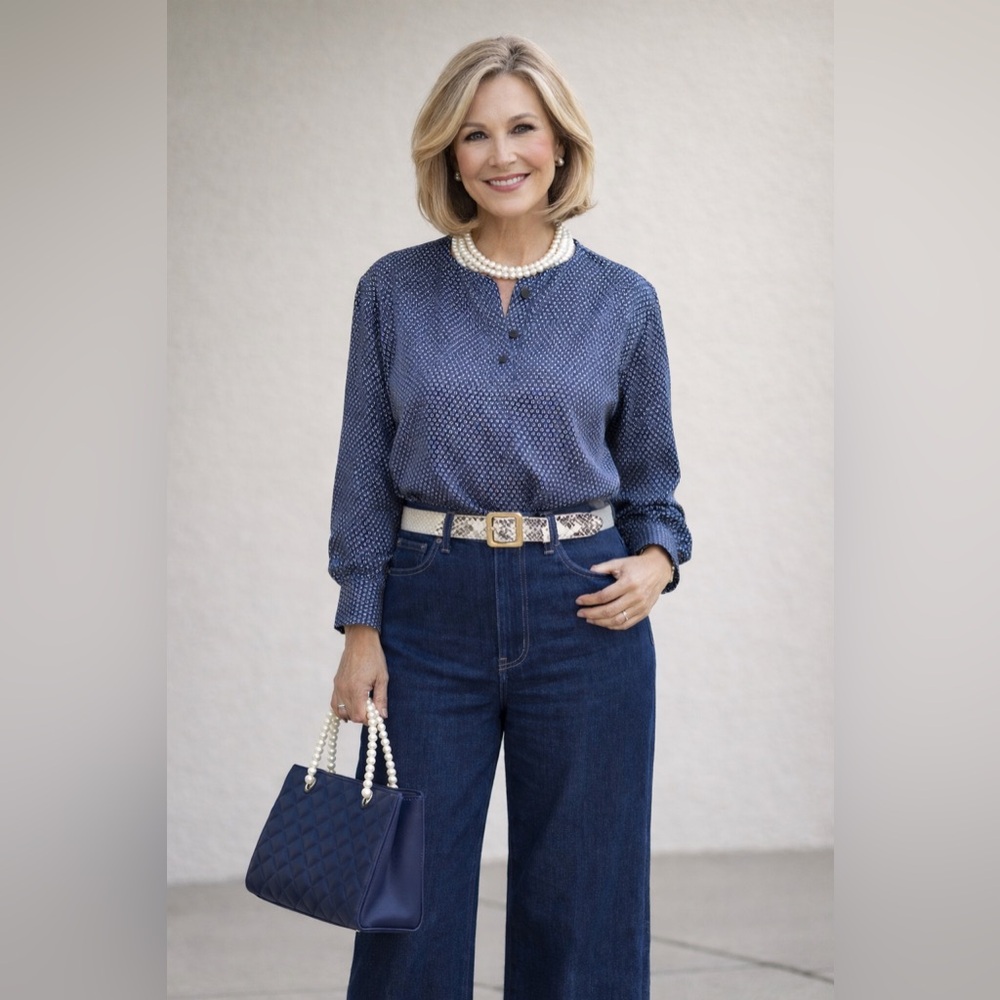 Banana Republic Navy Blue Blouse